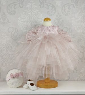 haljinica za krštenje swan collection dust pink krštenje.hr